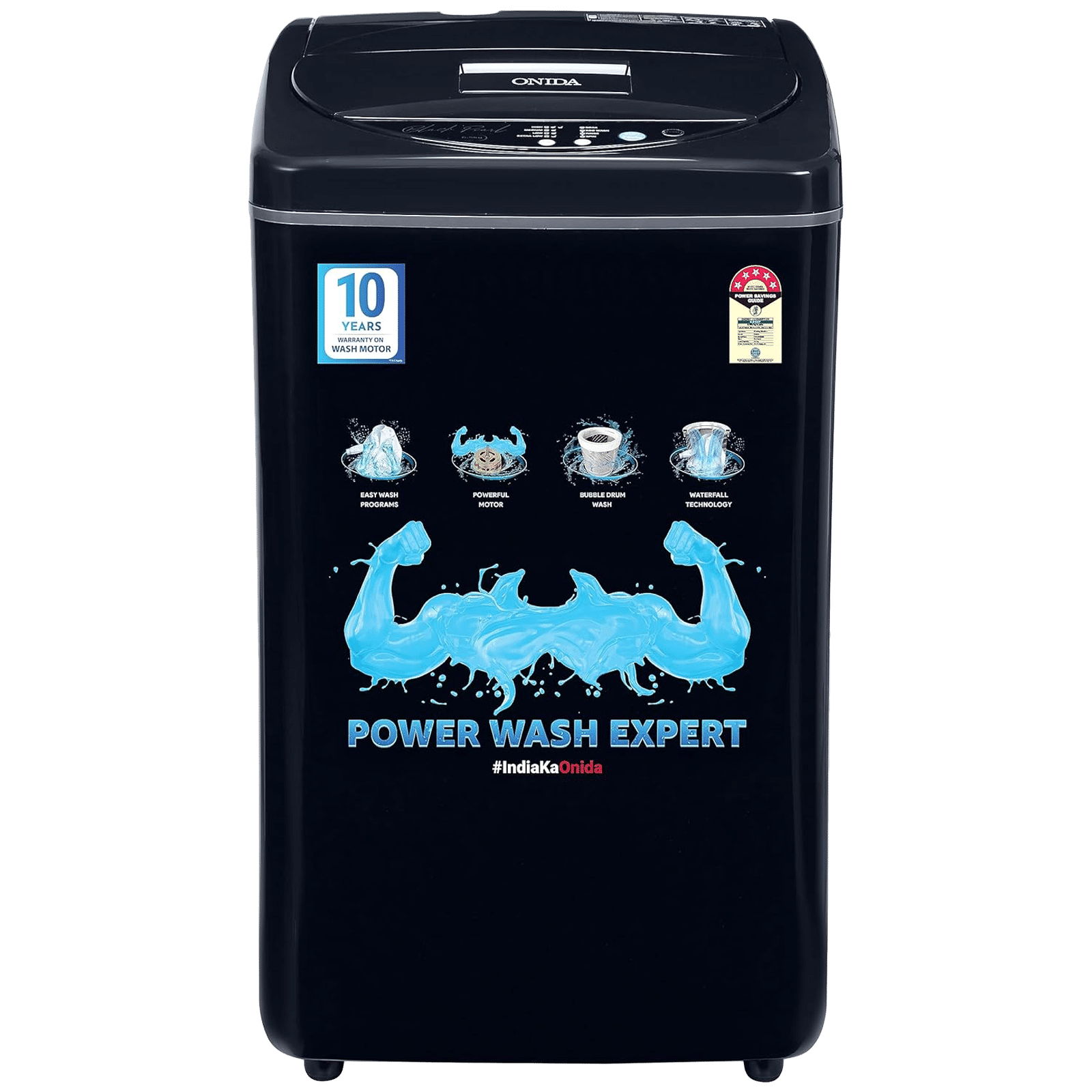 ONIDA 6.5 kg 5 Star Fully Automatic Top Load Washing Machine (T65CDN, Bubble Drum Technology, Black)