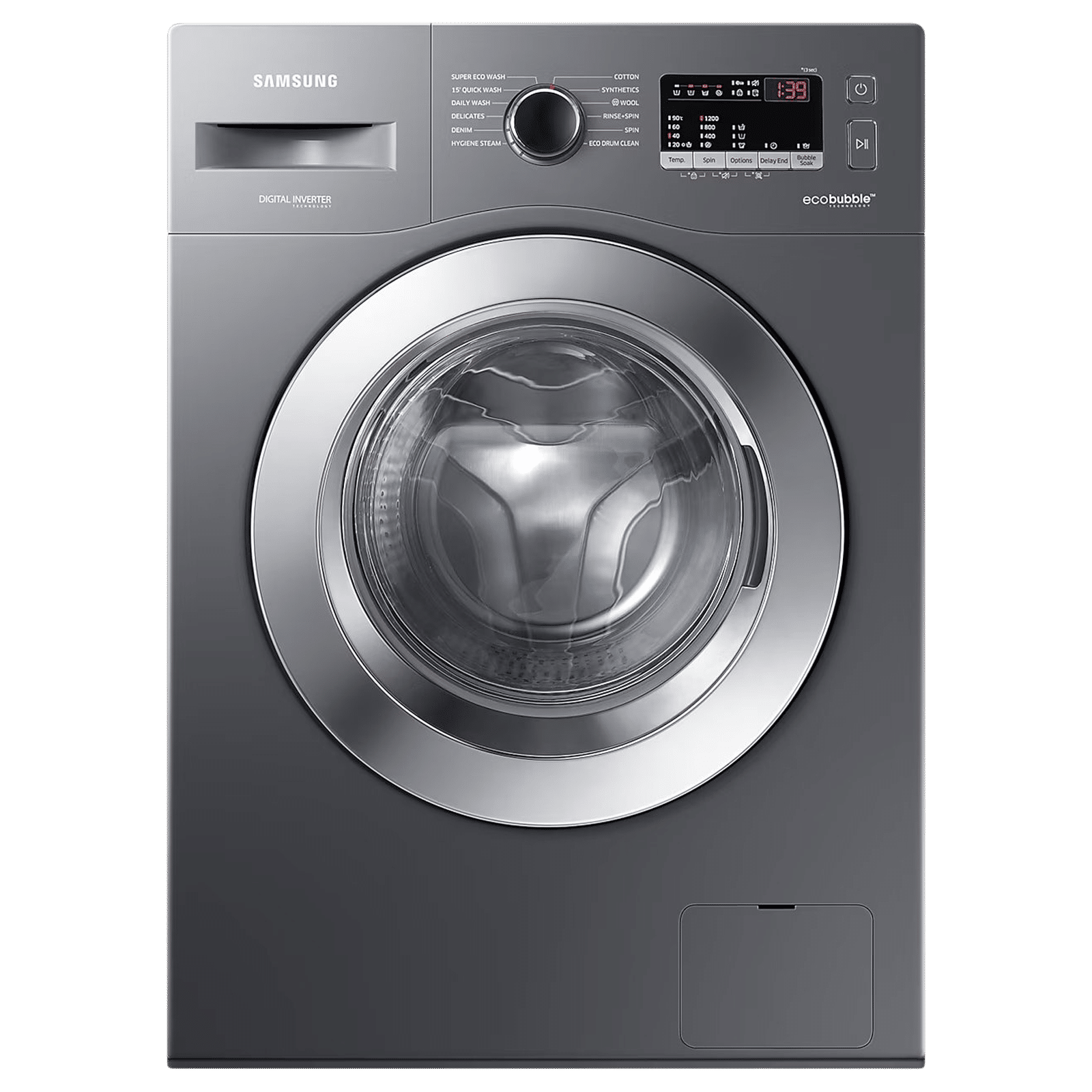 SAMSUNG 7 kg 5 Star Inverter Fully Automatic Front Load Washing Machine (WW70R22EK0X, Eco Bubble Technology, Inox Grey)