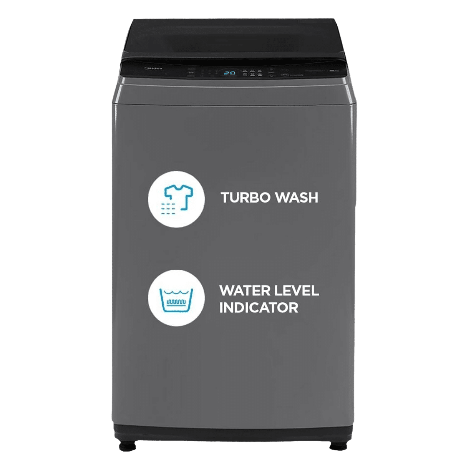 Midea 8 kg 5 Star Inverter Fully Automatic Top Load Washing Machine (MA200W80/G-IN, Lint Filter, Grey)