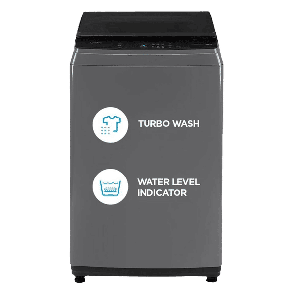 Midea 8 kg 5 Star Inverter Fully Automatic Top Load Washing Machine (MA200W80/G-IN, Lint Filter, Grey)_1