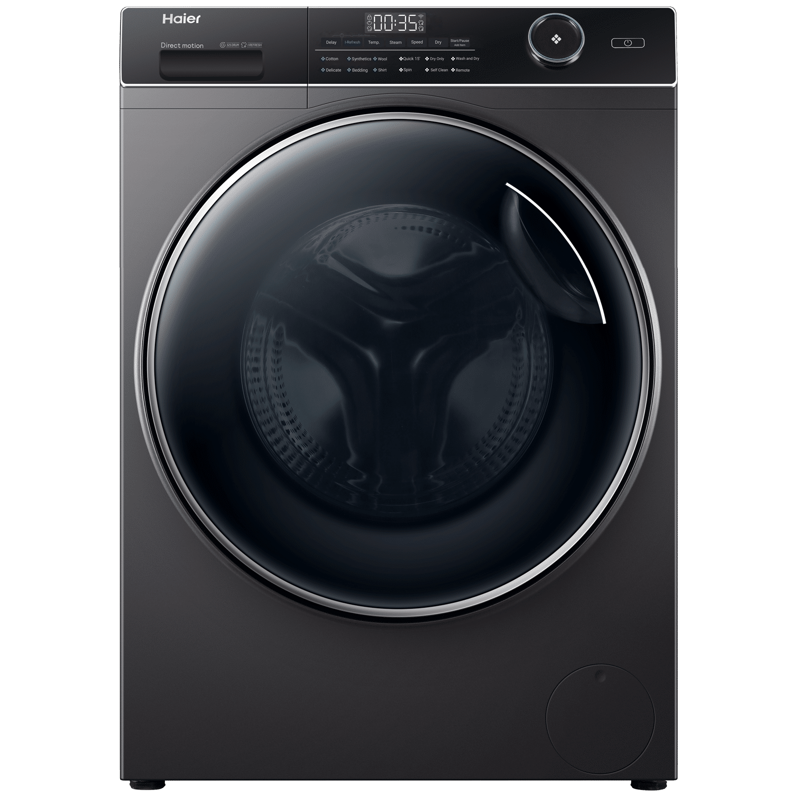 Haier 10.5/7 kg 5 Star Fully Automatic Front Load Washer Dryer(HWD105-B14959S8U1, Direct Motion Motor, Dark Jade Silver)