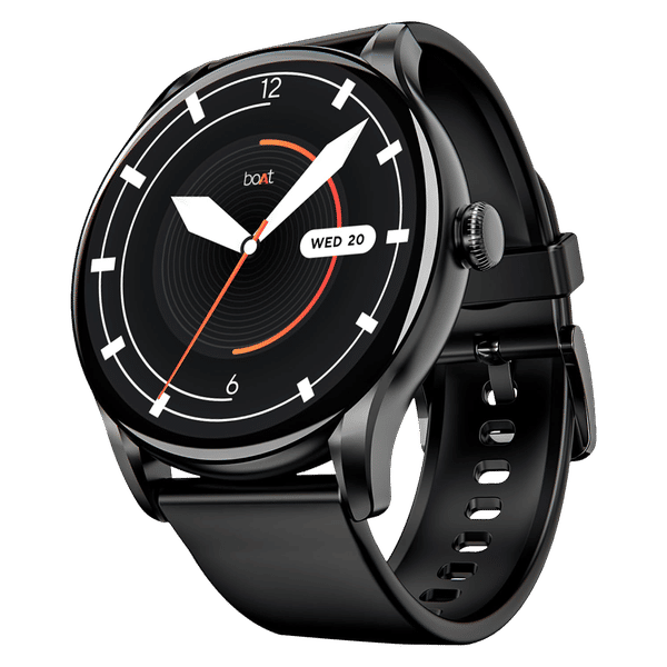 boAt Lunar Connect Ace Smartwatch with Bluetooth Calling (36.32mm AMOLED Display, IP68 Dust, Sweat & Water Resistant, Charcoal Black Strap)_1