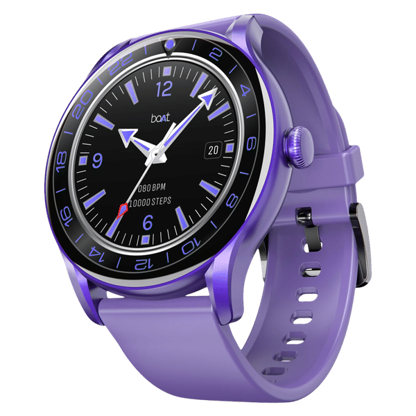 boAt Lunar Connect Ace Smartwatch with Bluetooth Calling (36.32mm AMOLED Display, IP68 Dust, Sweat & Water Resistant, Orchid Purple Strap)_1