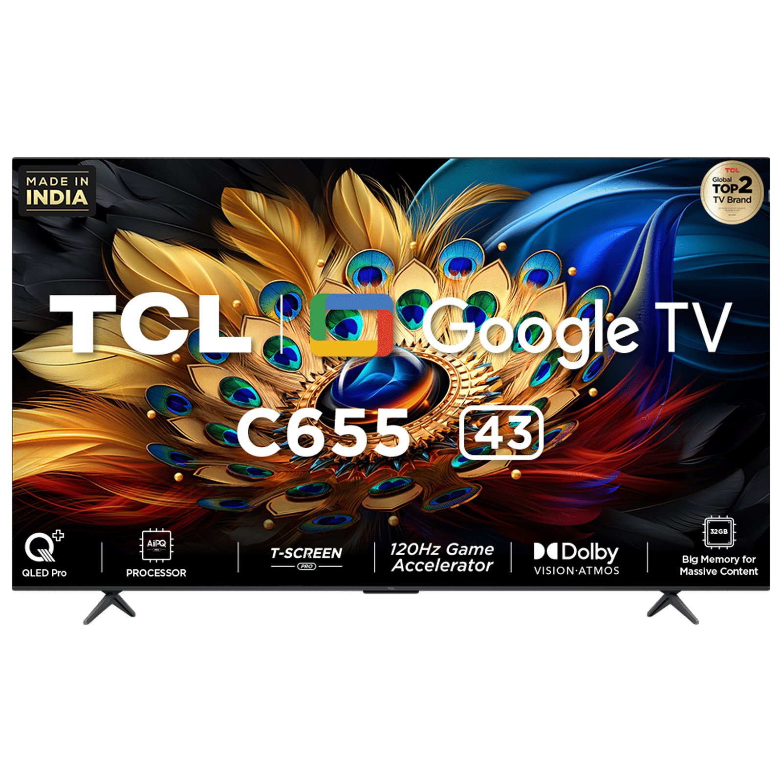 TCL C655 109.22 cm (43 inch) QLED 4K Ultra HD Google TV with Dolby Vision (2024 model)