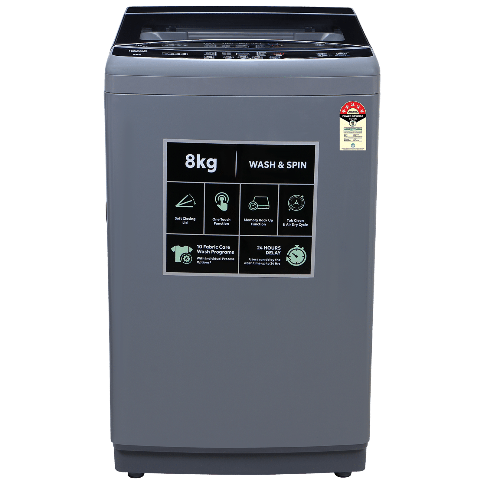 Croma 8 kg 5 Star Fully Automatic Top Load Washing Machine (CRLW080FAF264505, Pulsator Wash Technology, Inox Grey)