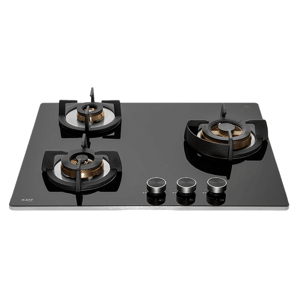 KAFF Bellini Tempered Glass Top 3 Burner Automatic Electric Hob (Flame Failure Device, Black)_1