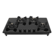 Faber Ultima HT724 CRS BR CI AI Toughened Glass Top 4 Burner Automatic Electric Hob (Premium Quality Knob, Black)_1