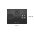 elica DT FLEXI MFC 3B 60 SWIRL Toughened Glass Top 3 Burner Automatic Hob (Rotational On Device Control, Black)_2