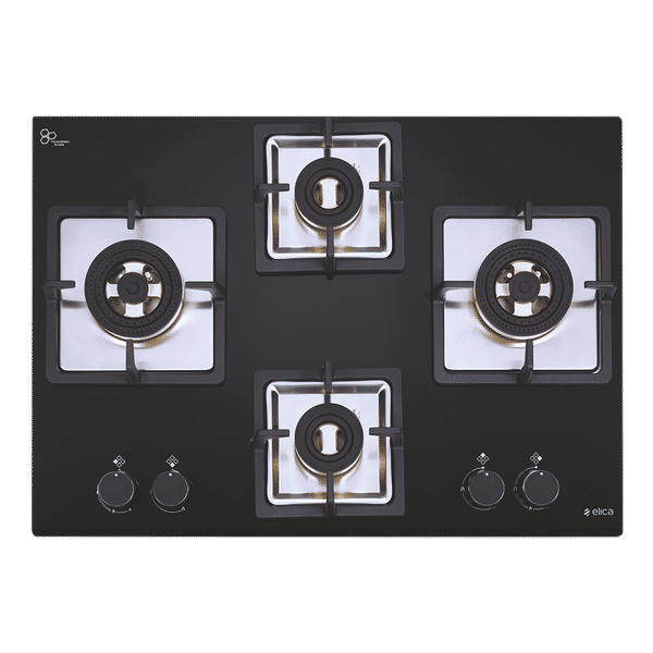Elica IND FLEXI FB 470 DX DFS Glass Top 4 Burner Automatic Electric Hob (360 Degree Revolving Nozzle, Black)_1