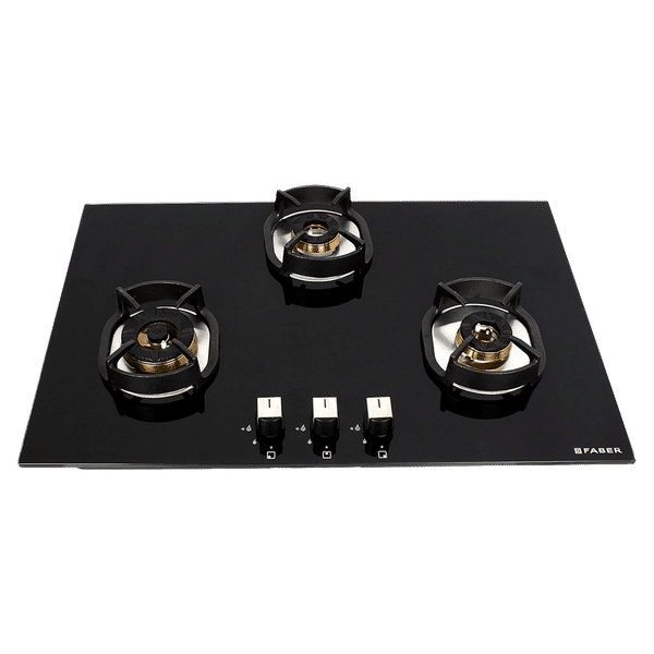 Faber Nexus IND HT783 CRS BR CI AI Toughened Glass Top 3 Burner Automatic Hob (Heat Resistant Knobs, Black)_1