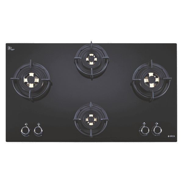 Elica FLEXI DFS FB MFC 4B 91 Glass Top 4 Burner Automatic Electric Hob (Multi Flame Control, Black)_1