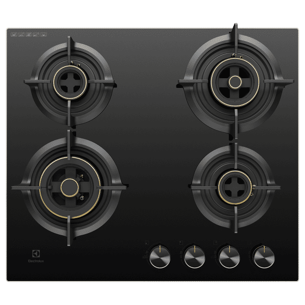 Electrolux UltimateTaste 300 Glass Top 4 Burner Automatic Hob (One Hand Ignition, Black)_1