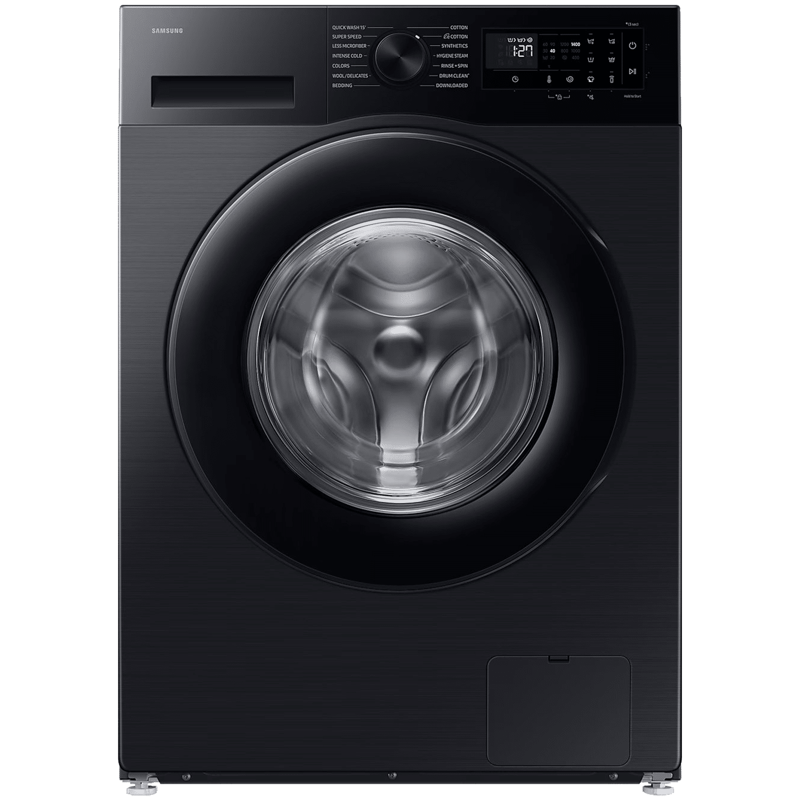 SAMSUNG 12 kg 5 Star Wi-Fi Inverter Fully Automatic Front Load Washing Machine (WW12DG5B24ABTL, AI EcoBubble, Black)