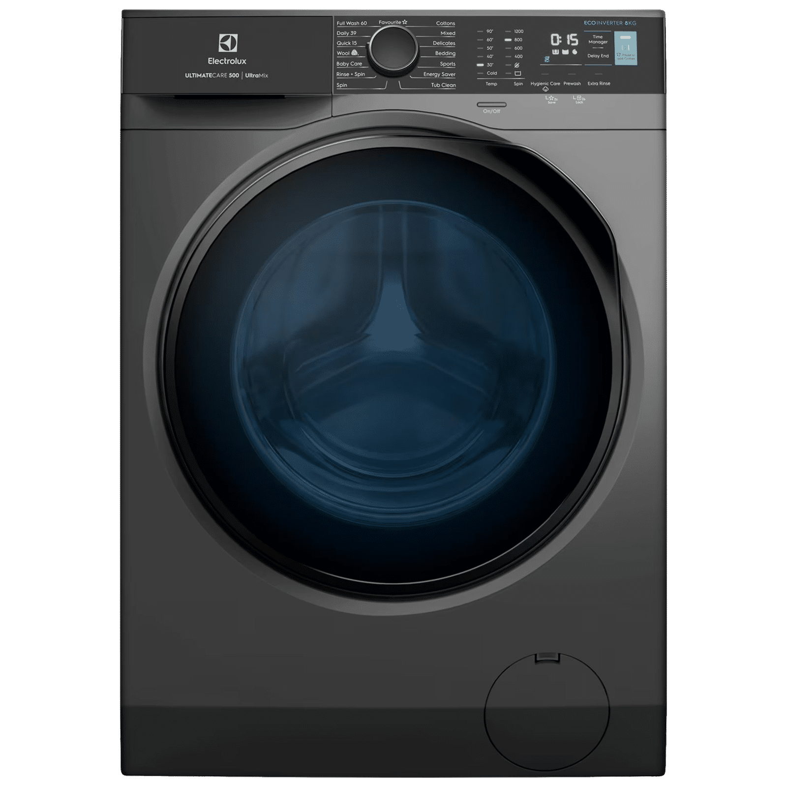 Electrolux 8 kg 5 Star Inverter Fully Automatic Front Load Washing Machine (Ultimate Care 500, EWF8024R5SB, Woolmark Approved, Onyx Dark Silver)