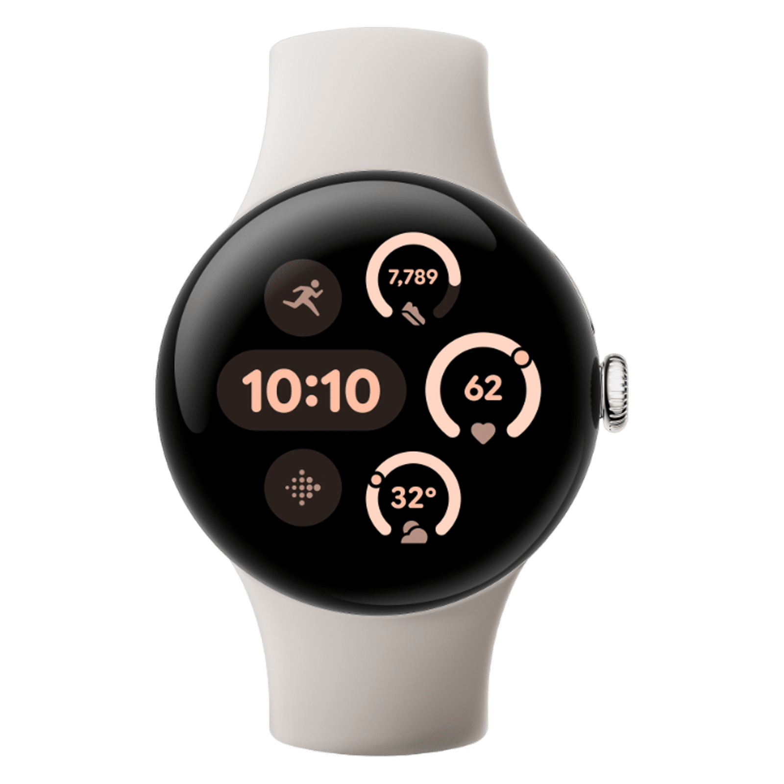 Google Pixel Watch 3 Wi-Fi + Bluetooth Wear OS 5.0 Smartwatch (45mm AMOLED Display, Qualcomm SW5100 Cortex M33 co-Processor, Porcelain Active Band)