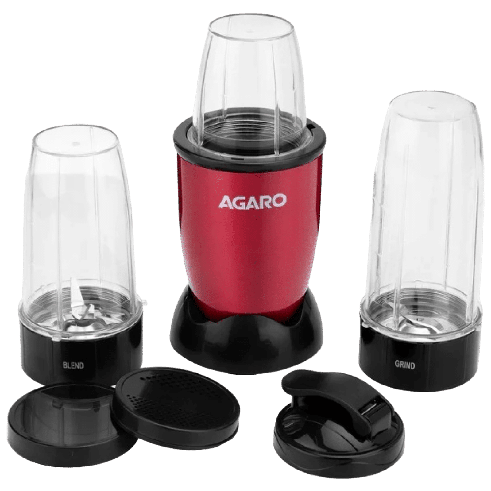 AGARO Regal 400 Watt 3 Jars Mixer Grinder (Safety Interlock Mechanism, Red)