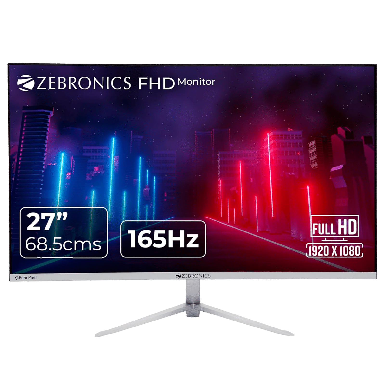 ZEBRONICS ‎ZEB-A27FHD 68.5 cm (27 inch) Full HD LED Ultra Slim Flat Gaming Monitor with Built-in Speaker