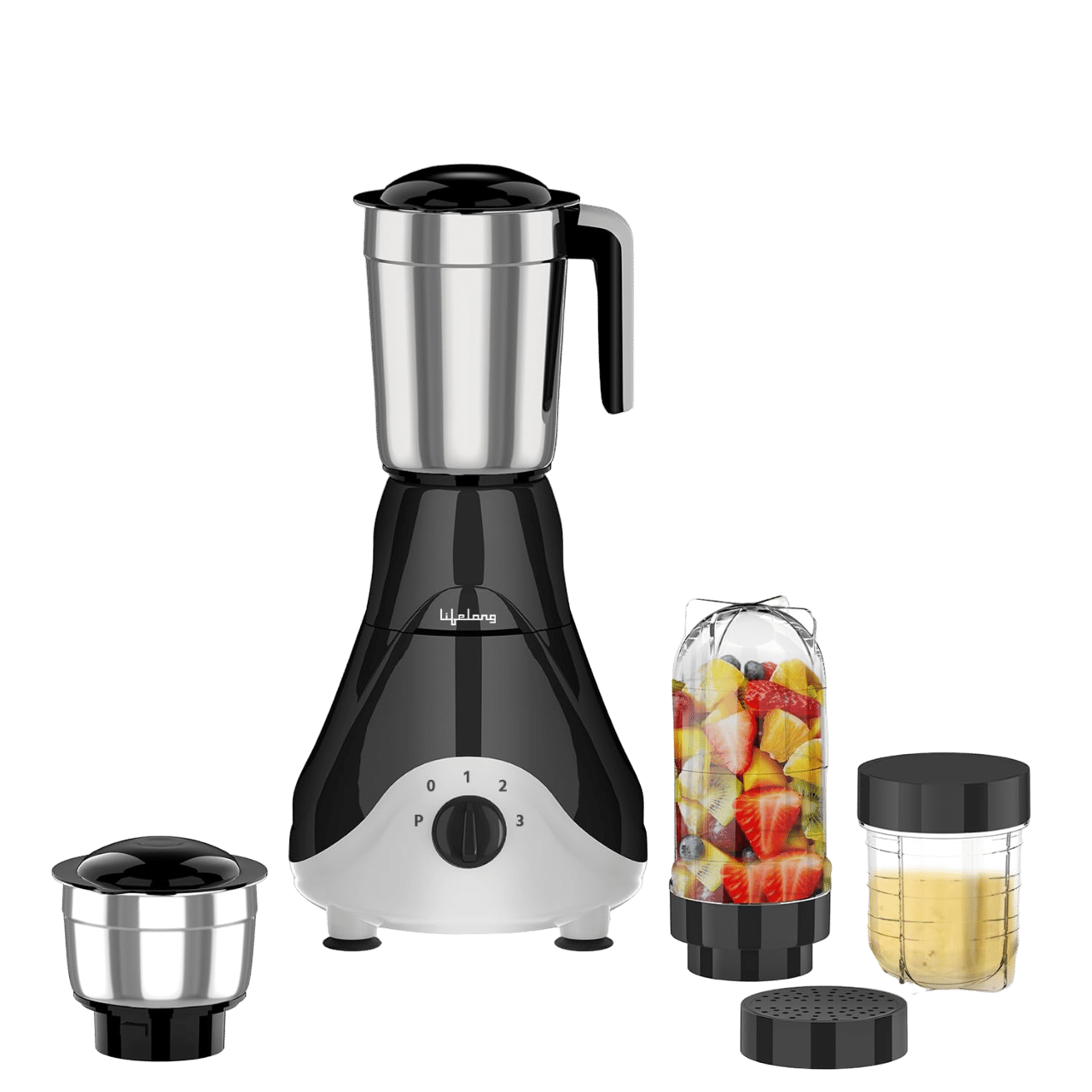 Lifelong LLMG39 500 Watt 4 Jars Mixer Grinder (Safety Lock, Black)