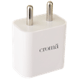 Croma 20W Type C Fast Charger (Type c to type c cable included, Apple compatible, white)_3