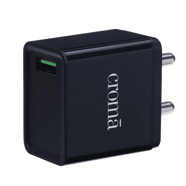 Croma 18W Type A Fast Charger (Adapter Only, Smart IC Technology, Black)_1