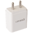 Croma 20W Type A & Type C 2-Port Fast Charger (Type C Cable Included, Apple Compatible, White)_3