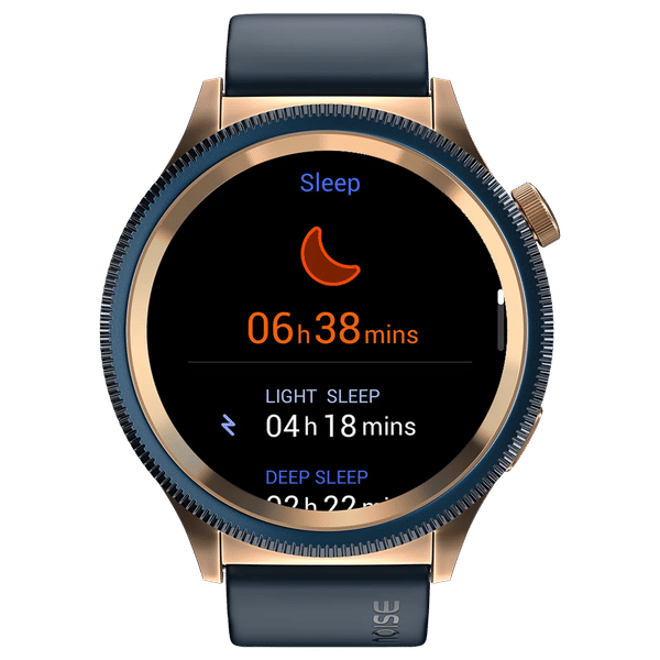 noise NoiseFit Halo 2 Smartwatch with Bluetooth Calling (36.32mm AMOLED Display, IP67 Water Resistant, Gold Blue Strap)_1