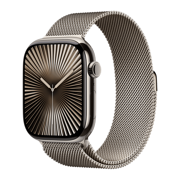 Apple Watch Series 10 GPS+Cellular with Milanese Loop - M/L (46mm Retina LTPO3 OLED Display, Natural Titanium Case)_1