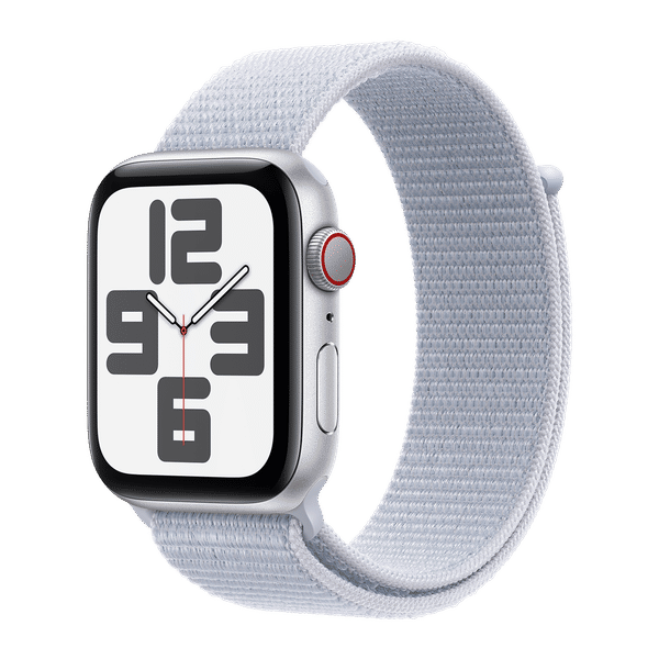 Apple Watch SE GPS+Cellular with Blue Cloud Sport Loop (44mm Retina LTPO OLED Display, Silver Aluminium Case)_1