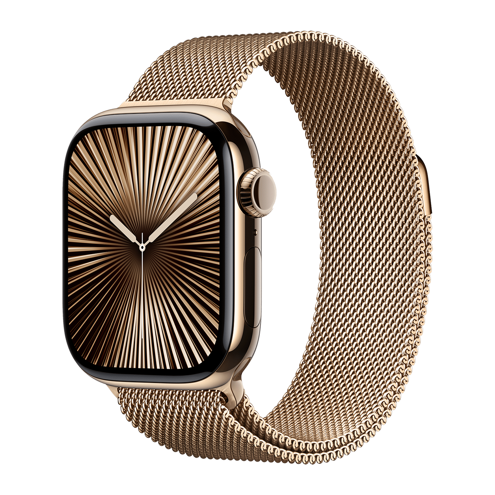 Apple Watch Series 10 GPS+Cellular with Milanese Loop (42mm Retina LTPO3 OLED Display, Gold Titanium Case)