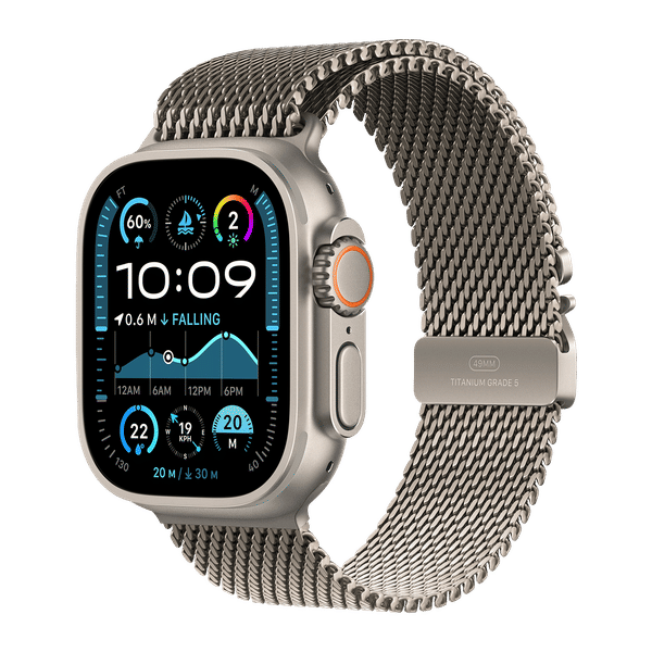 Apple Watch Ultra 2 GPS+Cellular with Titanium Milanese Loop - L (49mm Retina LTPO2 OLED Display, Natural Titanium Case)_1