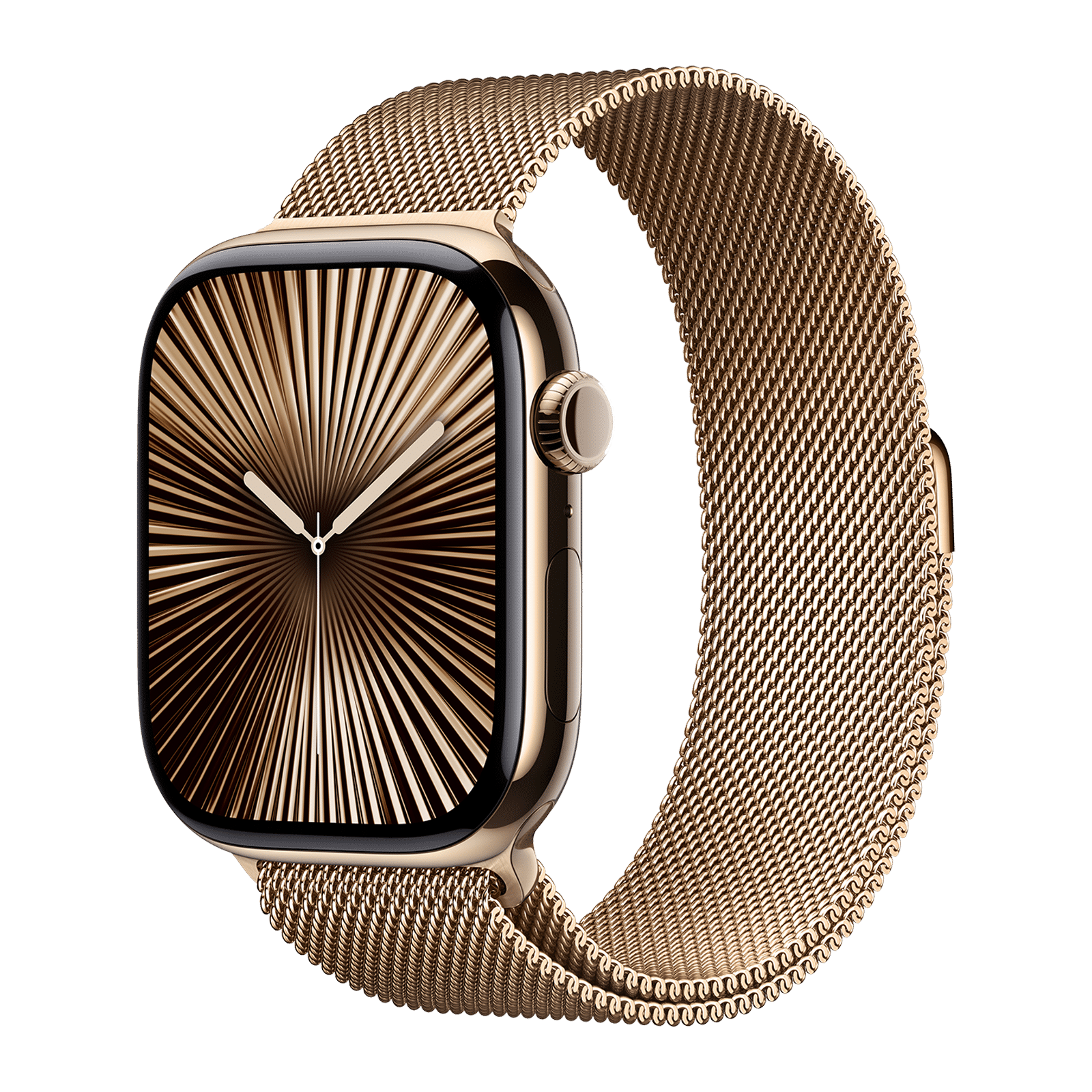 Apple Watch Series 10 GPS+Cellular with Milanese Loop - S/M (46mm Retina LTPO3 OLED Display, Gold Titanium Case)