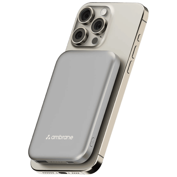 ambrane Aerosync PB 5S 5000 mAh 20W Fast Charging Power Bank (1 Type C & USB-A Ports, Five LED Indicators, Silver)_1