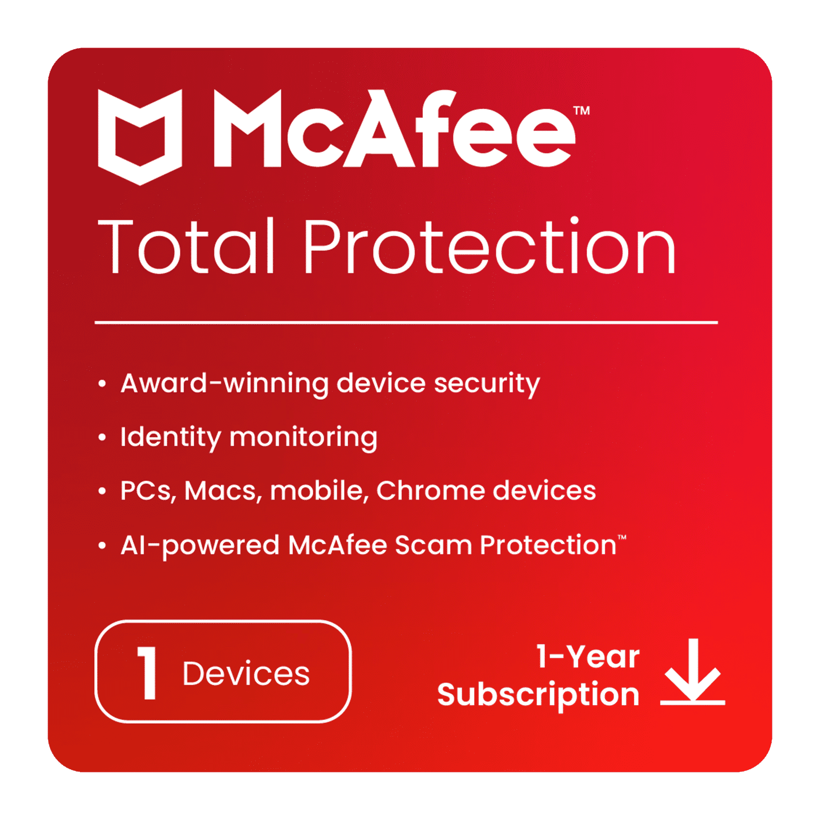 Buy McAfee Total Protection Security Antivirus (1 Device, 1 Year ...