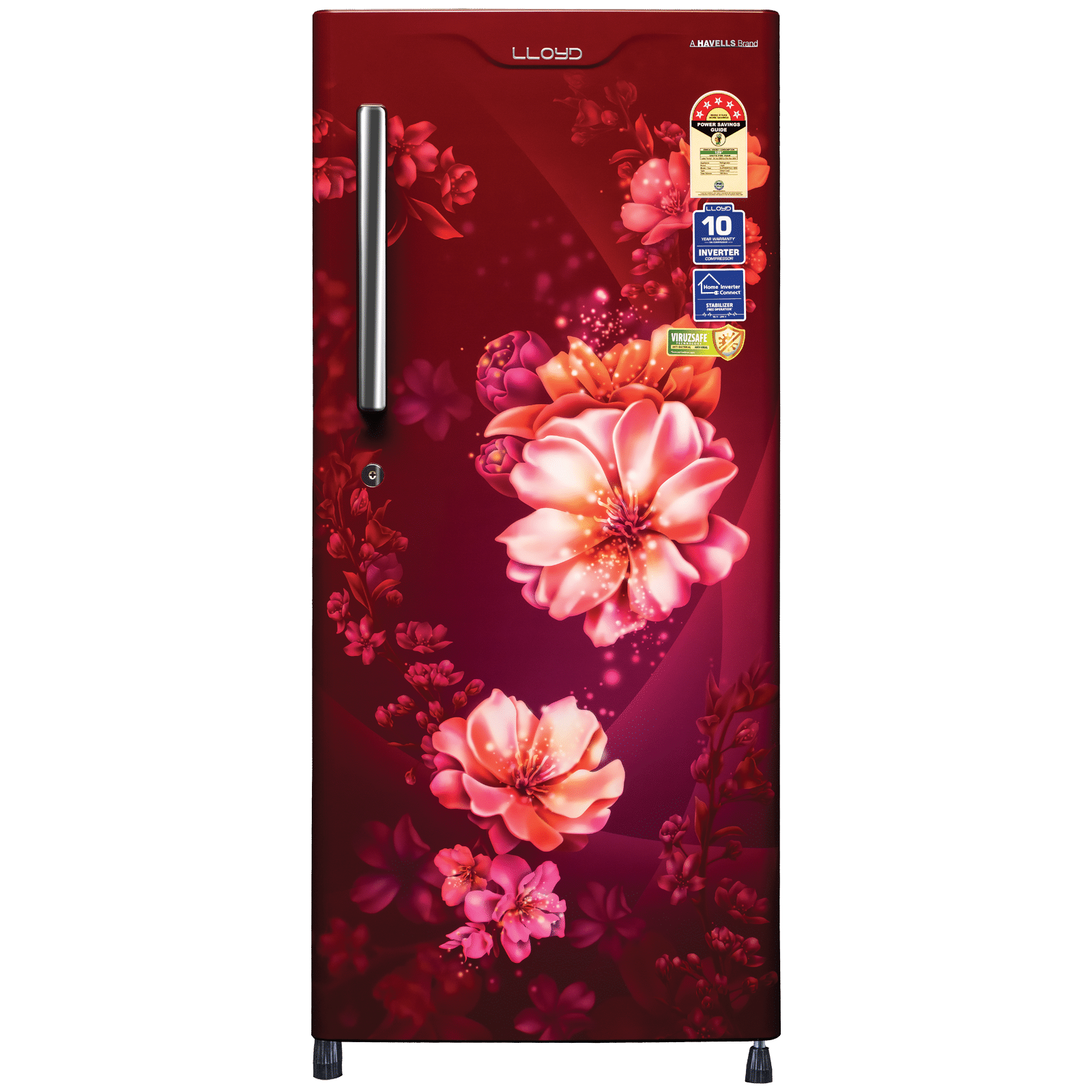 LLOYD 188 Litres 3 Star Direct Cool Single Door Refrigerator with Antibacterial Gasket (GLDC203SCWT2LC, Cherry Blossom Wine)