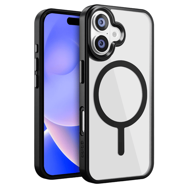 GRIPP Clarion Soft TPU and Polycarbonate Back Cover for Apple iPhone 16 (MagSafe Compatibility, Black)_1