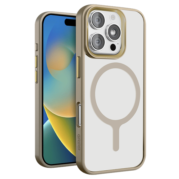 GRIPP Clarion Soft TPU & Polycarbonate Back Cover for Apple iPhone 16 Pro Max (MagSafe Compatible, Gold)_1