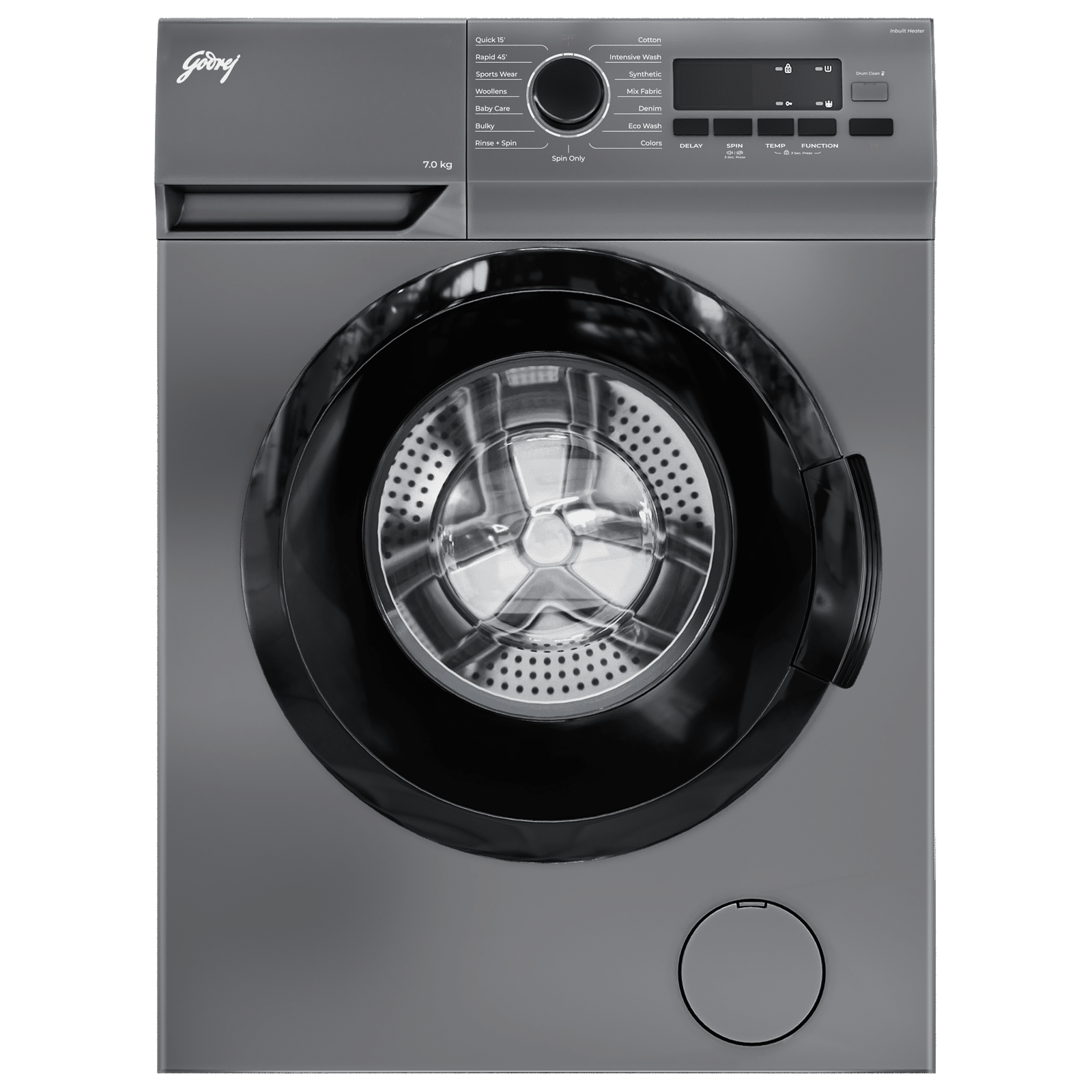 Godrej 7 kg 5 Star Fully Automatic Front Load Washing Machine (Argon, WFEON ARG 7014 FEBDT SLSR, In-built Heater, Silver)