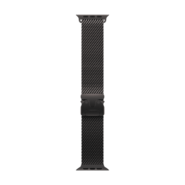 Apple Milanese Titanium Loop for Apple (44mm / 45mm / 46mm / 49mm, M) (Secure Parachute Style Buckle, Black)_1