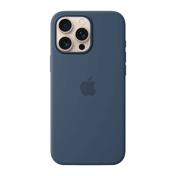 Apple Soft Silicone Back Cover Apple iPhone 16 Pro Max (MagSafe Charging Support, Denim)_1