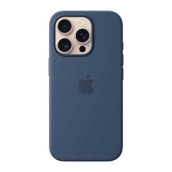 Apple Soft Silicone Back Cover Apple iPhone 16 Pro (MagSafe Charging Support, Denim)_1