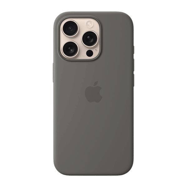 Apple Soft Silicone Back Cover Apple iPhone 16 Pro (MagSafe Charging Support, Stone Gray)_1