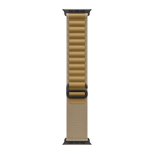 Apple Alpine Titanium, Polyester & Spandex Loop for Apple (44mm / 45mm / 46mm / 49mm, M) (Black Titanium Finish, Tan)_1