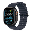 Apple Ocean Titanium & Fluoroelastomer Band Extension for Apple (44mm / 45mm / 46mm / 49mm) (Black Titanium Finish, Navy)_2