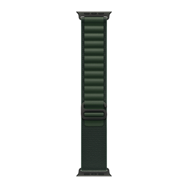 Apple Alpine Titanium, Polyester & Spandex Loop for Apple (44mm / 45mm / 46mm / 49mm, S) (Black Titanium Finish, Dark Green)_1