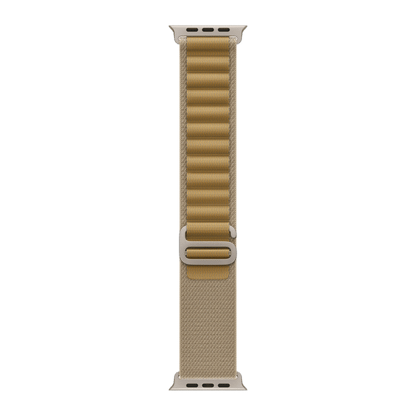 Apple Alpine Titanium, Polyester & Spandex Loop for Apple (44mm / 45mm / 46mm / 49mm, L) (Natural Titanium Finish, Tan)_1