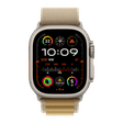Apple Alpine Titanium, Polyester & Spandex Loop for Apple (44mm / 45mm / 46mm / 49mm, L) (Natural Titanium Finish, Tan)_3