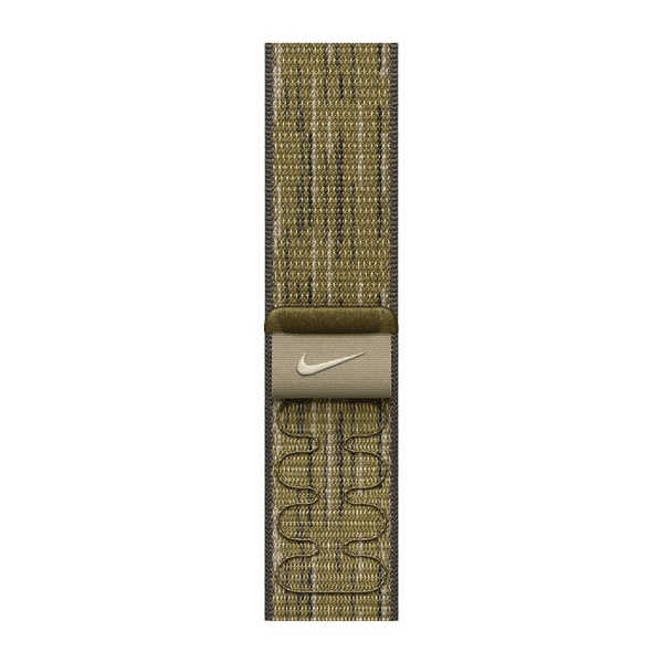 Apple Nike Woven Nylon Sport Loop for Apple (44mm / 45mm / 46mm / 49mm) (Hook-and-Loop Fastener, Green & Grey)_1