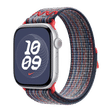 Apple Nike Woven Nylon Sport Loop for Apple (44mm / 45mm / 46mm / 49mm) (Hook-and-Loop Fastener, Blue & Red)_2