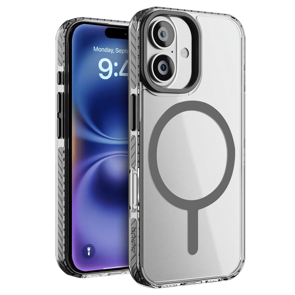 GRIPP Combat Hard TPU & Polycarbonate Back Cover for Apple iPhone 16 (MagSafe Compatible, Grey)_1