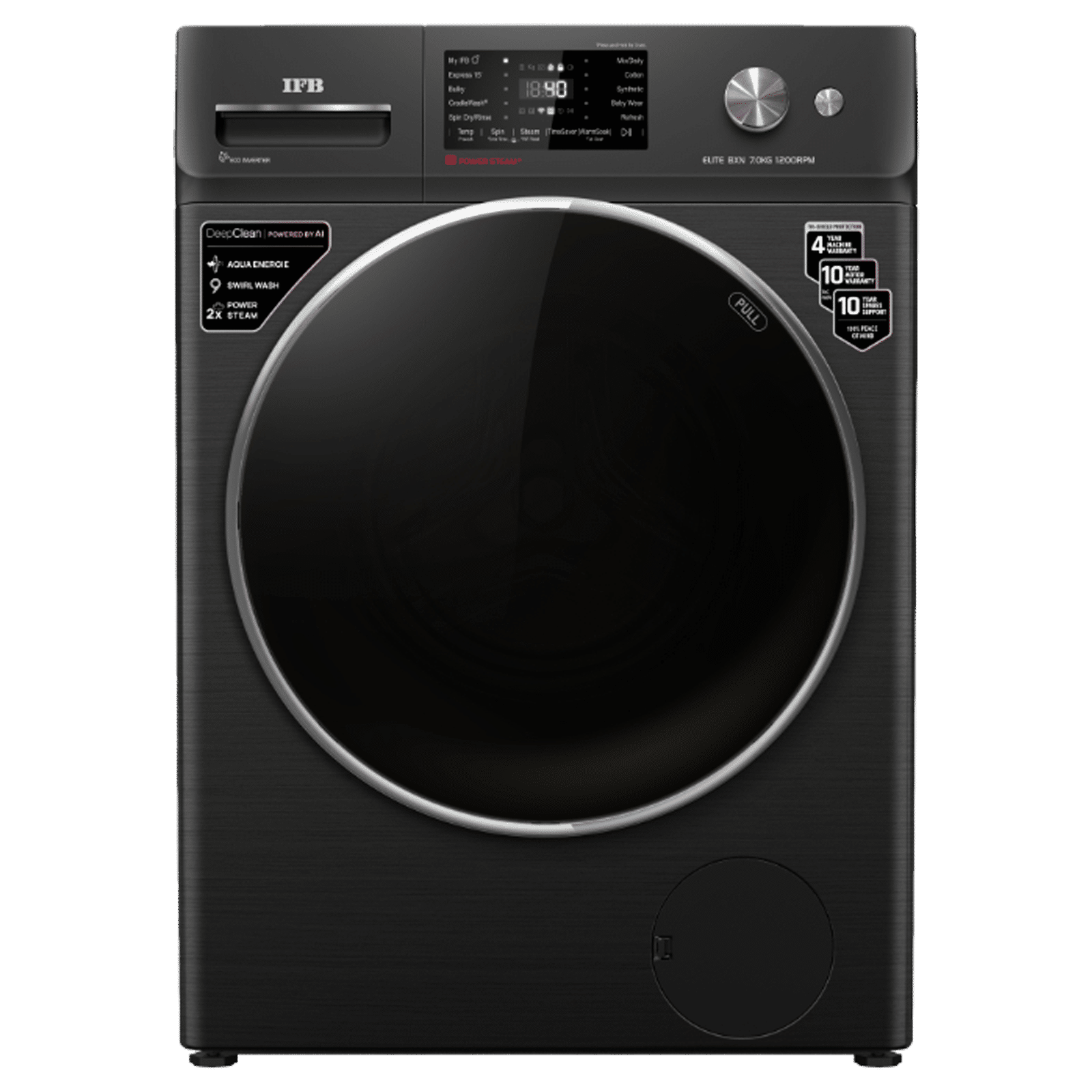 IFB 7 kg 5 Star Wi-Fi Fully Automatic Front Load Washing Machine (Elite BXN 7012HK, Voice Enabled, Black Hairline)